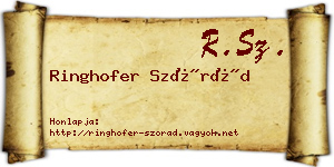 Ringhofer Szórád névjegykártya